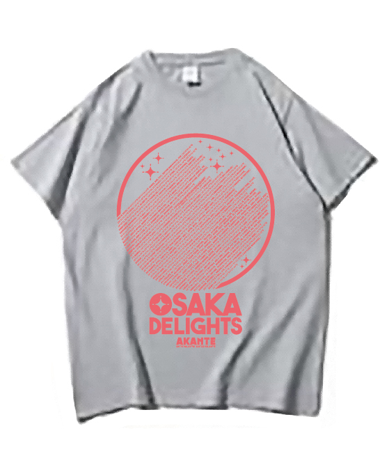 OSAKA DELIGHTS Tシャツ ヘザーグレイxピンク（240）