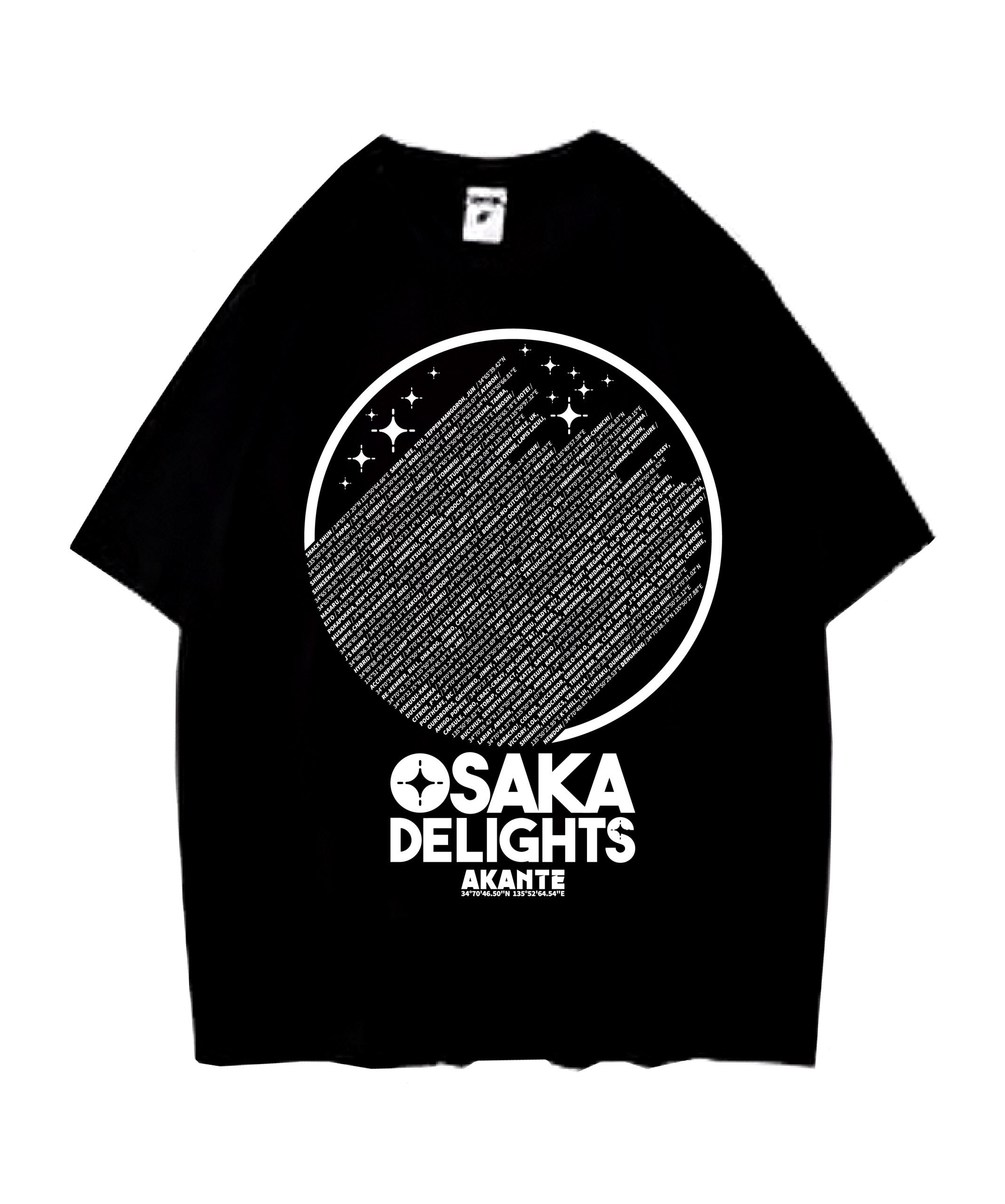 OSAKA DELIGHTS Tシャツ ブラックxホワイト