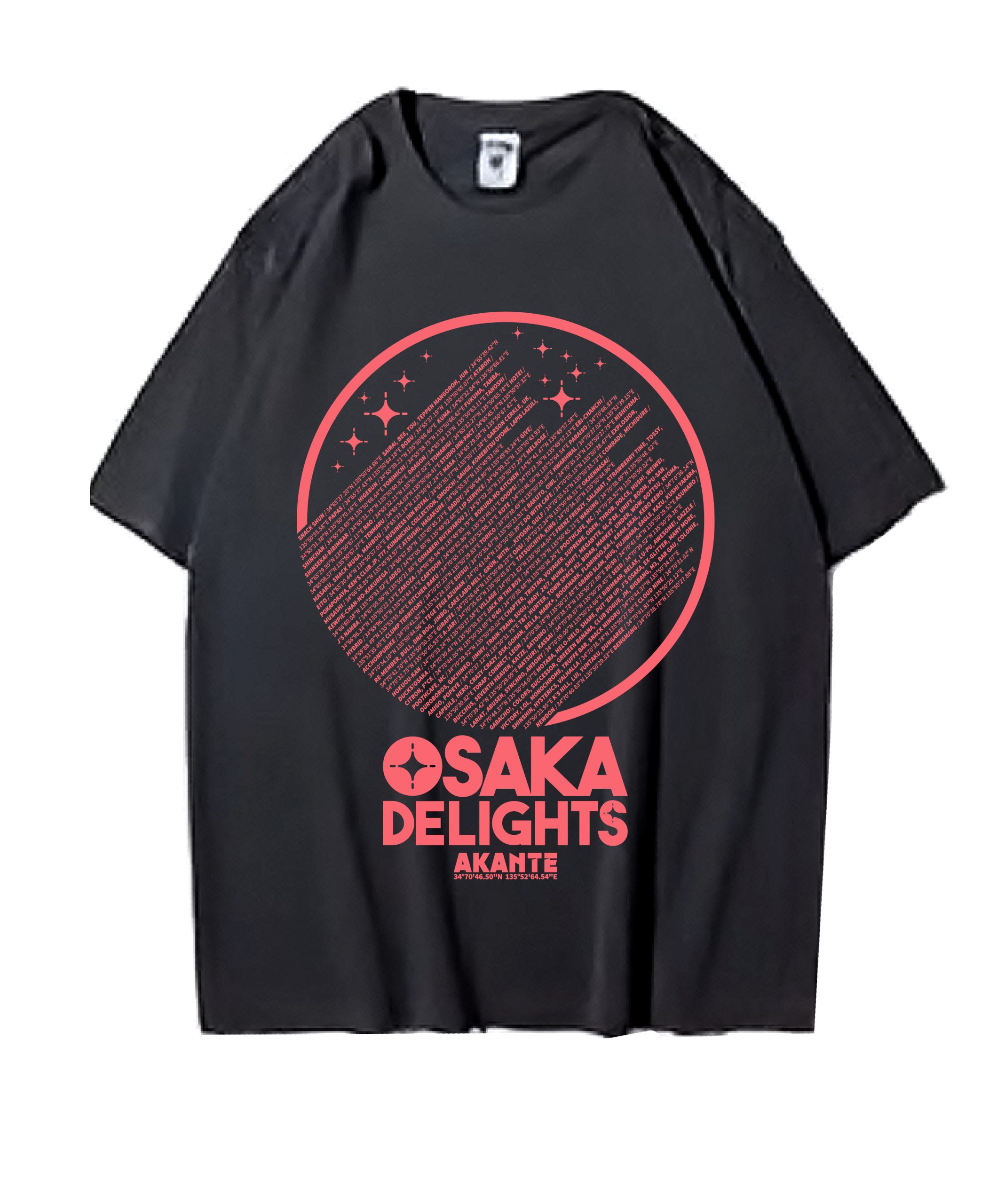 OSAKA DELIGHTS Tシャツ グレーxピンク